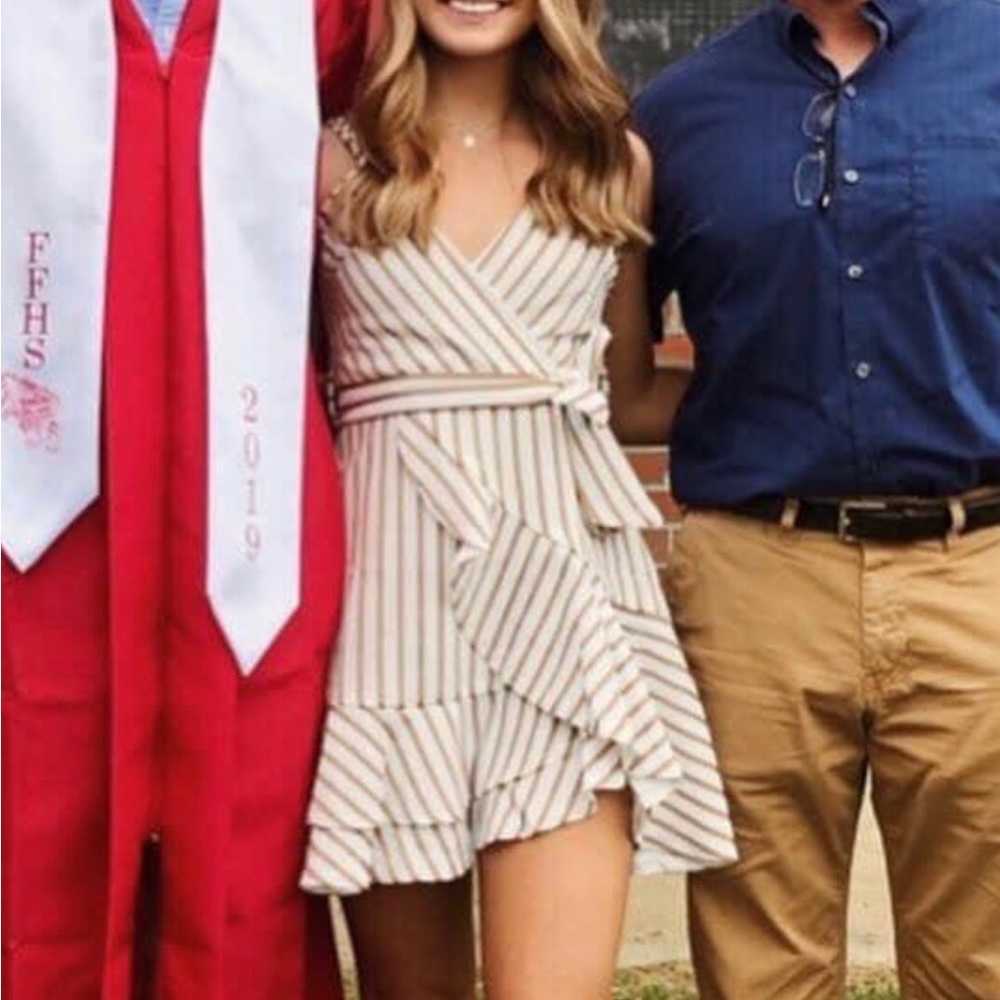Lulus white and gold dress